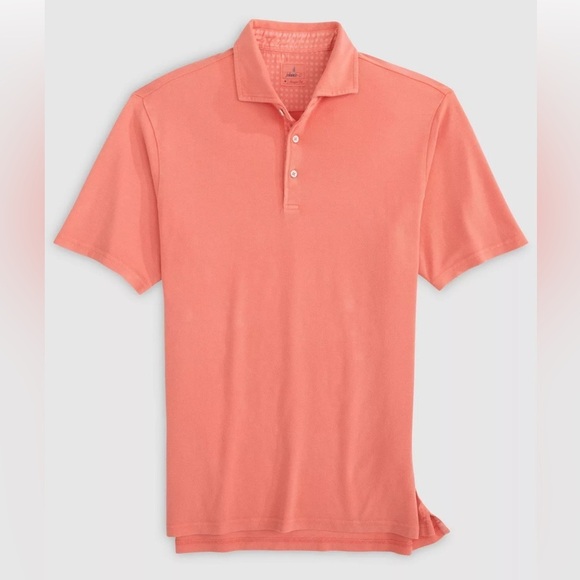 johnnie-O Shoreline Pique Polo shirt Melon (orange salmon color) NWOT MEDIUM - Picture 1 of 7